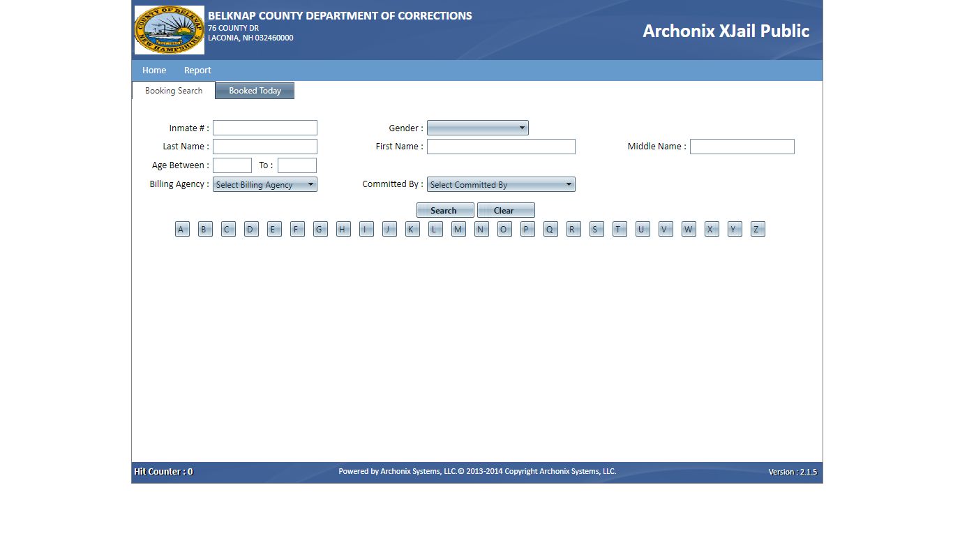 Archonix XJail Public - Belknap County, New Hampshire